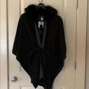 Jones New York Faux Fur Collar Cape